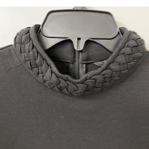 Guess Aubrielle Braided Neck Top. Black. Medium. - Picture 3 of 4